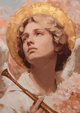 Angel with Trumpet Painting