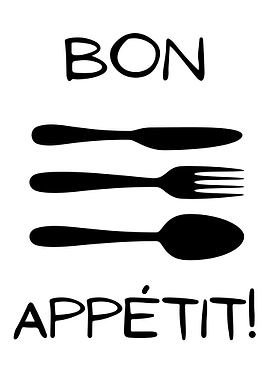 Bon Appetit Cutlery Illustration