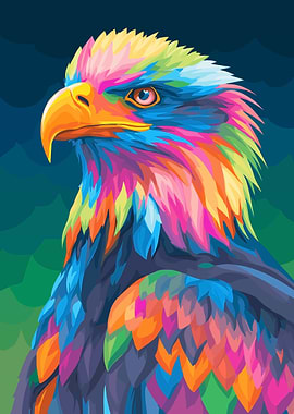 Colorful Eagle Portrait