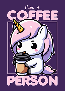 Coffee Unicorn Cartoon