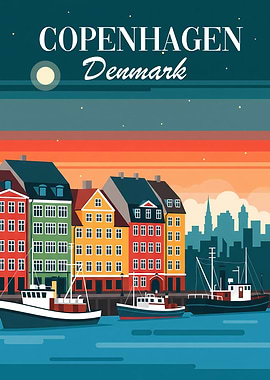 Copenhagen Denmark Skyline