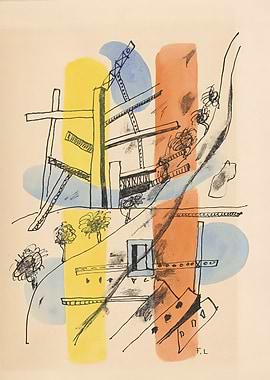 Abstract Cityscape with Construction Elements - Fernand Leger