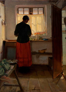 Woman in Kitchen by Anna Ancher