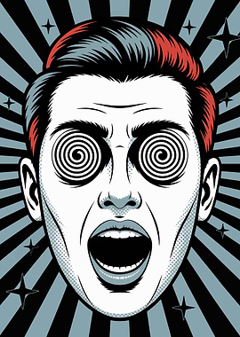 Hypnotized Man Pop Art Illustration