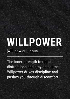 Willpower Definition on Dark Background