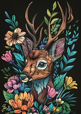 Deer Floral Adornments