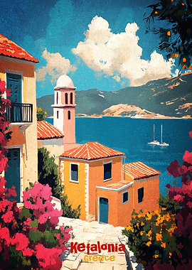 Kefalonia Greece Travel Poster
