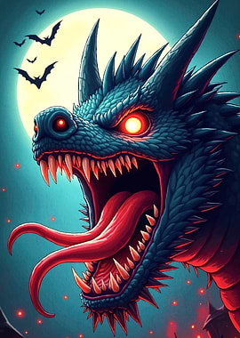 Dragon Bats Full Moon