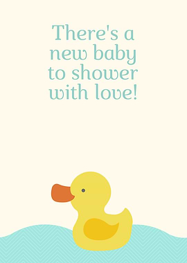 Baby Shower Duck Illustration