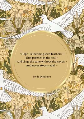 Hope Poem with Doves and Lilies