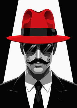 Man in Red Hat and Suit