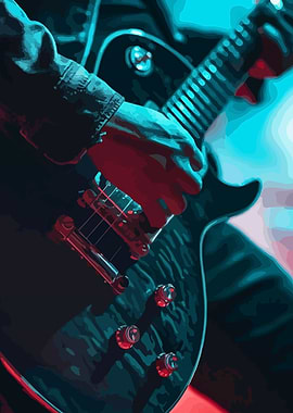 Electric Guitar Player Close-Up