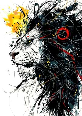 Abstract Lion Art