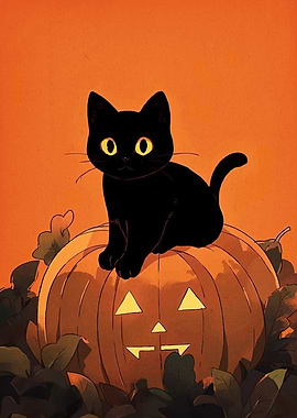 Cat Pumpkin Hallowen