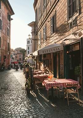 Pizzeria in Rome street view