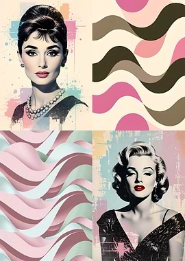 Audrey Hepburn and Marilyn Monroe Collage