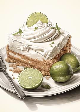 Key Lime Pie Slice Art