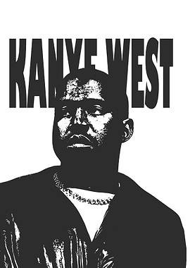 Kanye West Black and White Portrait