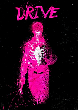 Drive Movie Poster Pink Skeleton