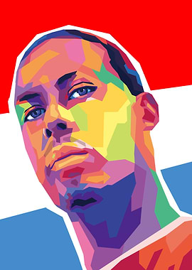 virgil van dijkl Portrait with Geometric Shapes