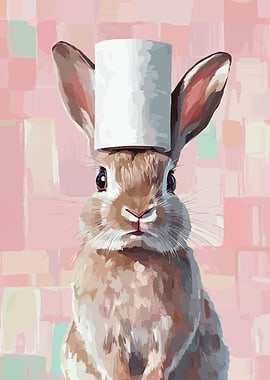 Bunny with Toilet Paper Hat