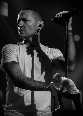 Chester Bennington Black and White Portrait