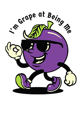 Cartoon Grape with Sunglasses