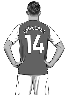 Viktor Gyökeres Black and White Version