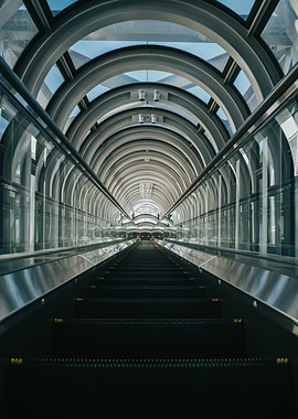Japanese Futuristic Escalator Tunnel