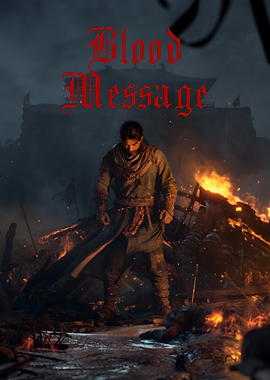 Blood Message: Warrior in Burning Landscape