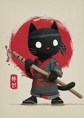 Ninja Cat with Katana