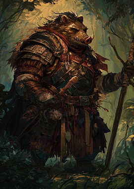 Boar Warrior in Forest