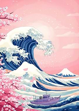 Great Wave Cherry Blossoms