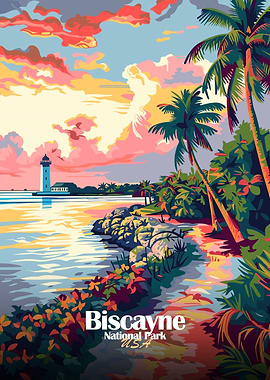 Biscayne National Park Travel Poster