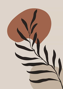 Abstract Botanical Art with Earth Tones