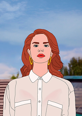 Lana Del Rey Cartoon Portrait