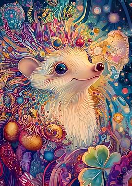 Whimsical Hedgehog in Dreamscape Fantasy