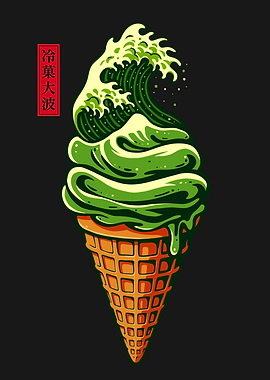 Matcha Wave Ice Cream Cone