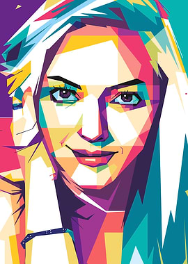 Colorful Geometric Portrait of a Amanda Seyfried