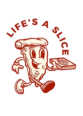 Life's a Slice Pizza Cartoon