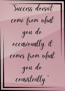Success Quote on Pink Background