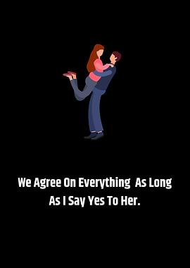 Funny Couple Illustration with Quote