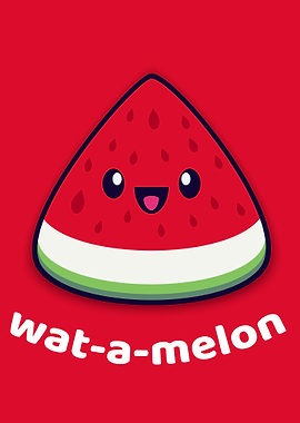 Cute Watermelon Slice Cartoon Illustration