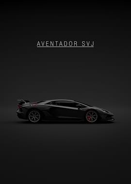 Lamborghini Aventador SVJ on Black Background