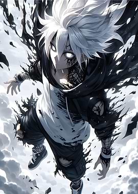 Anime Character with Dark Energy Aura