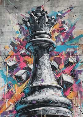 Chess Queen Graffiti Art