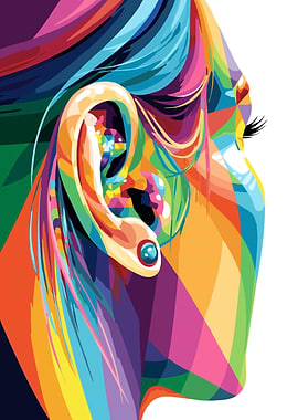 Colorful Abstract Portrait of a Woman