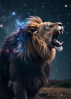 Roaring Lion with Galaxy Mane