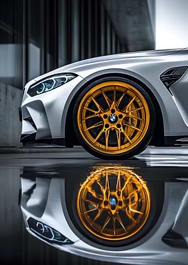 Close-up of a Silver BMW