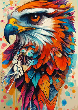 Colorful Eagle Portrait